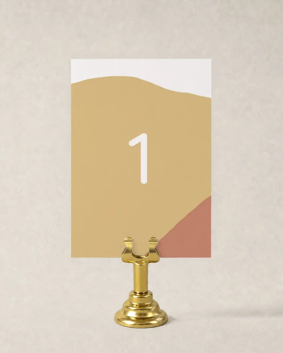 This is a 3½" x 5" Wedding Table Number called Contemporary Bubbles printed in full color