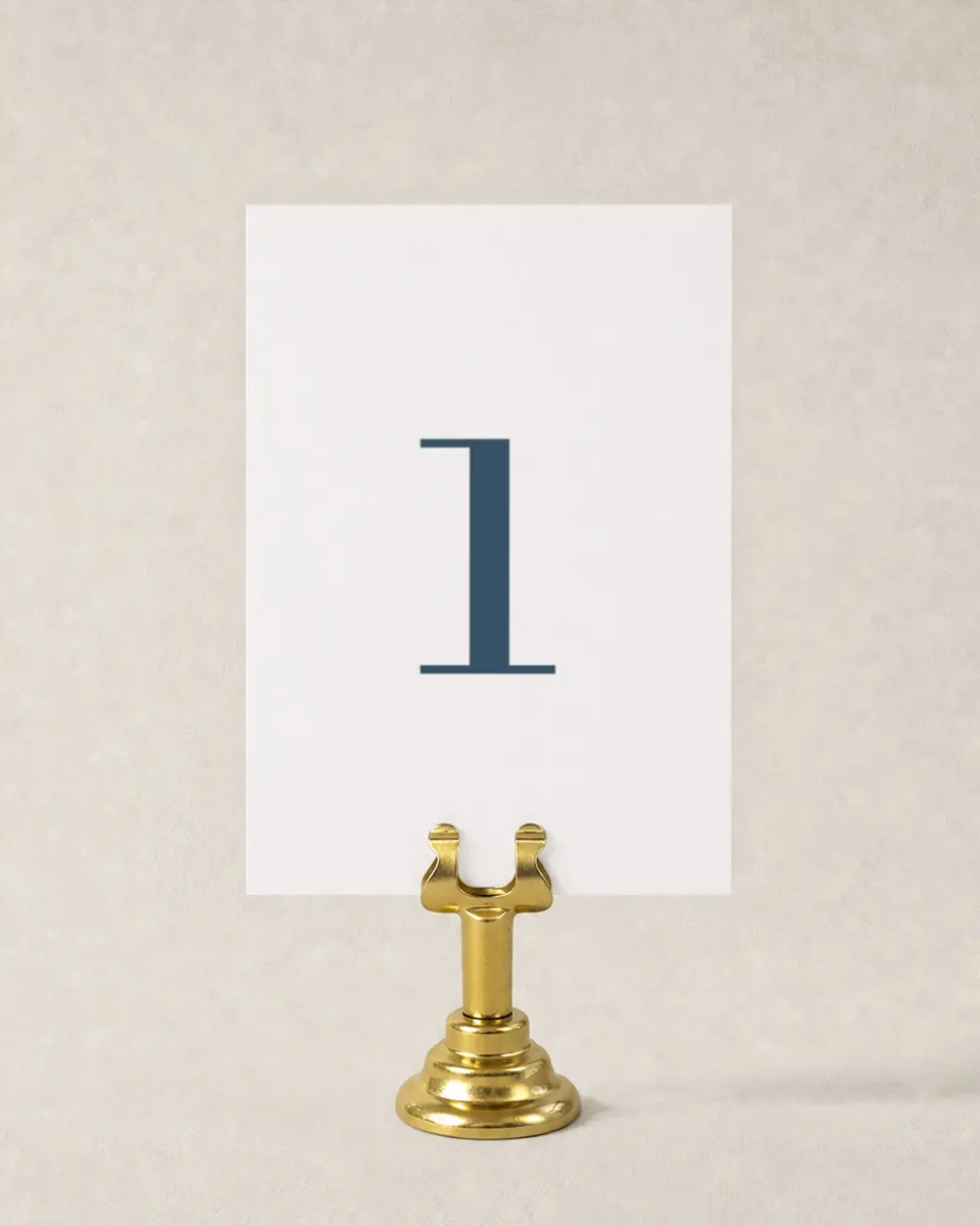 This is a 3½" x 5" Wedding Table Number called Perfect Picture printed in full color