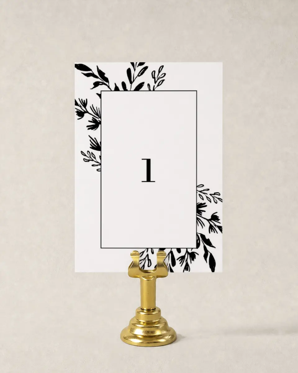 This is a 3½" x 5" Wedding Table Number called Stacked Squares printed in full color