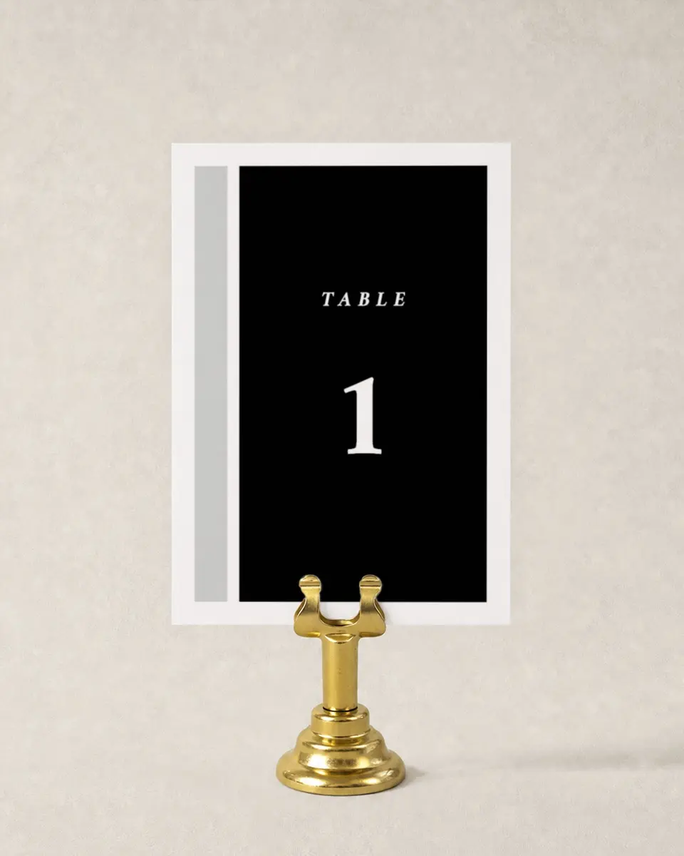 This is a 3½" x 5" Wedding Table Number called Framed Boxes printed in full color