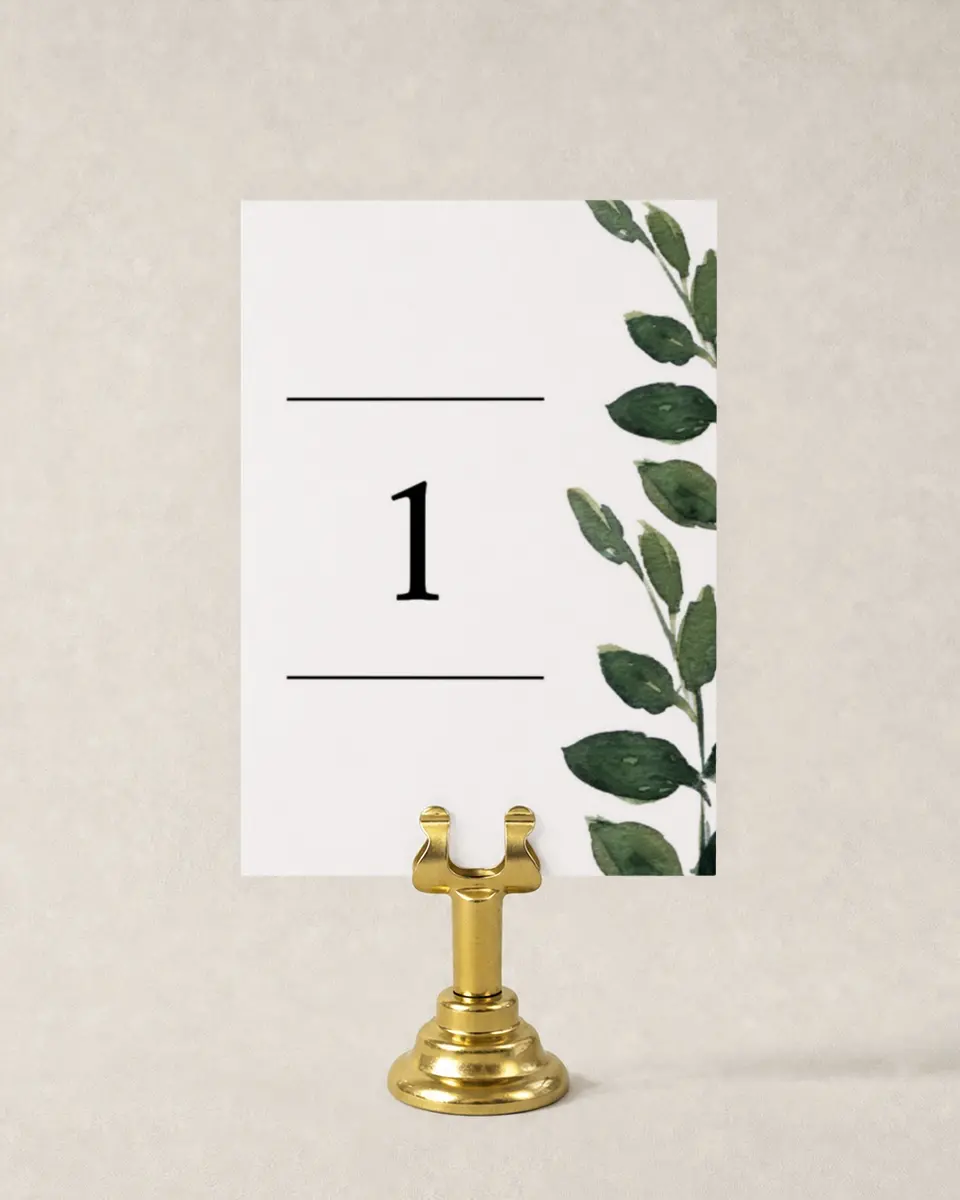 This is a 3½" x 5" Wedding Table Number called All for Love printed in full color