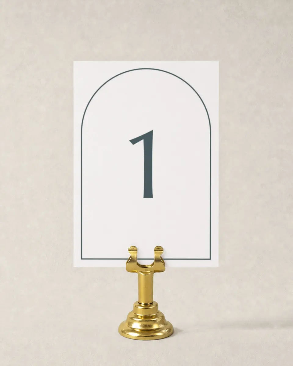 This is a 3½" x 5" Wedding Table Number called Mod Shapes printed in full color