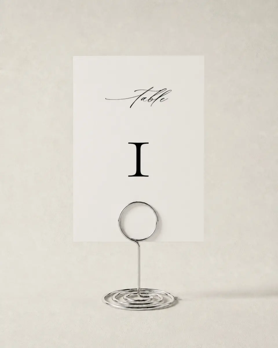This is a 3½" x 5" Wedding Table Number called Simply Elegant printed in full color