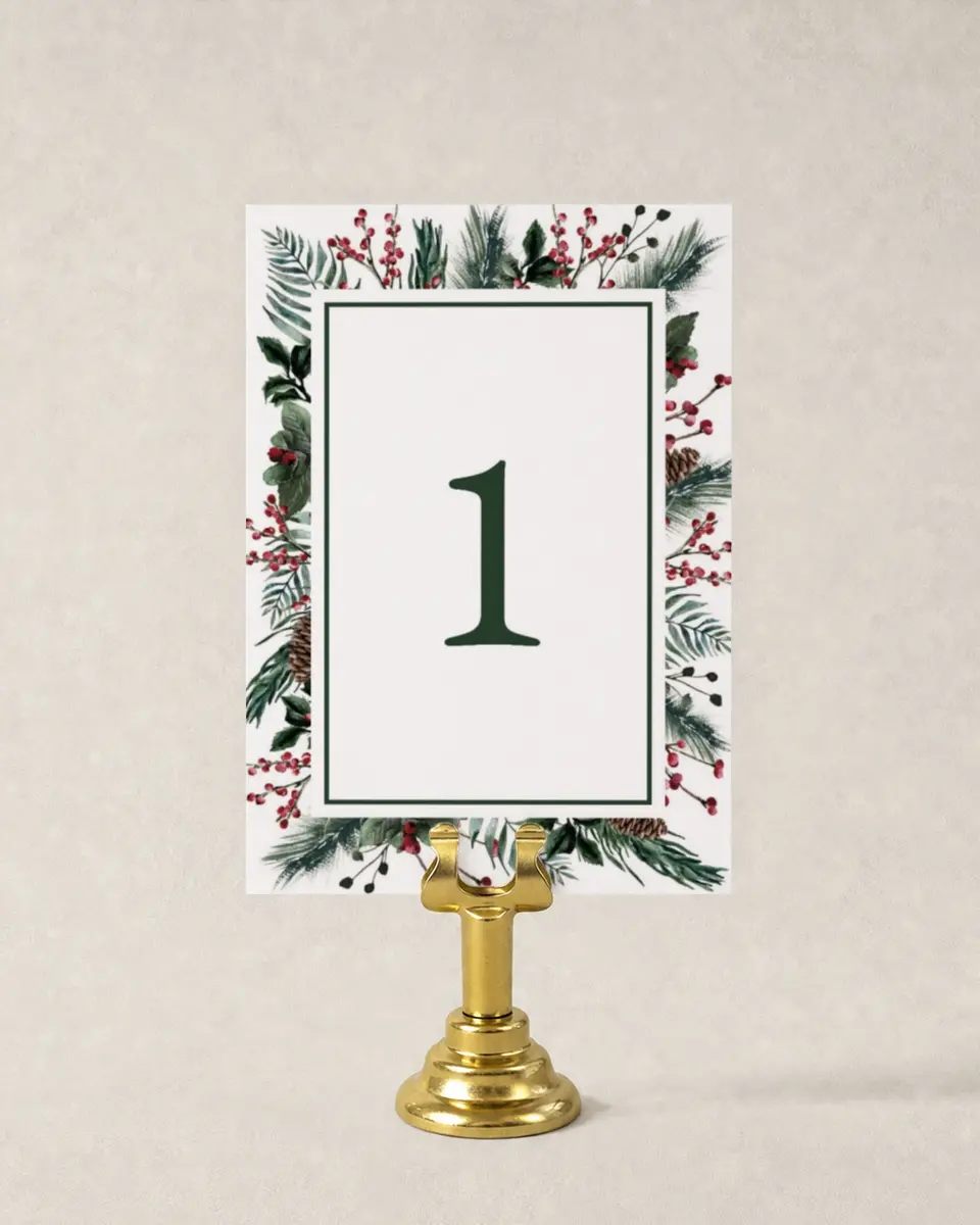 This is a 3½" x 5" Wedding Table Number called Festive Celebration printed in full color