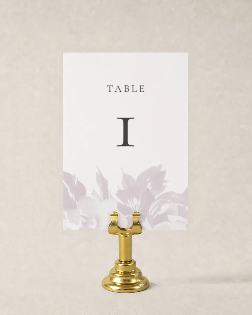 This is a 3½" x 5" Wedding Table Number called Floral Burst printed in full color