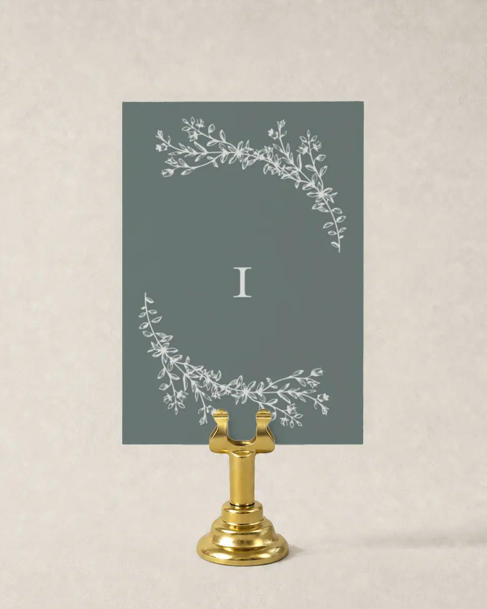 This is a 3½" x 5" Wedding Table Number called Timeless Order printed in full color