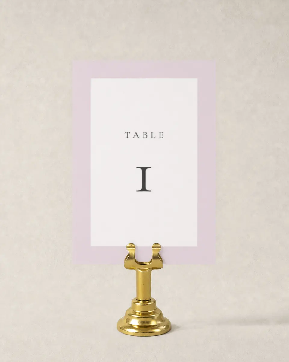 This is a 3½" x 5" Wedding Table Number called Modest Moment printed in full color