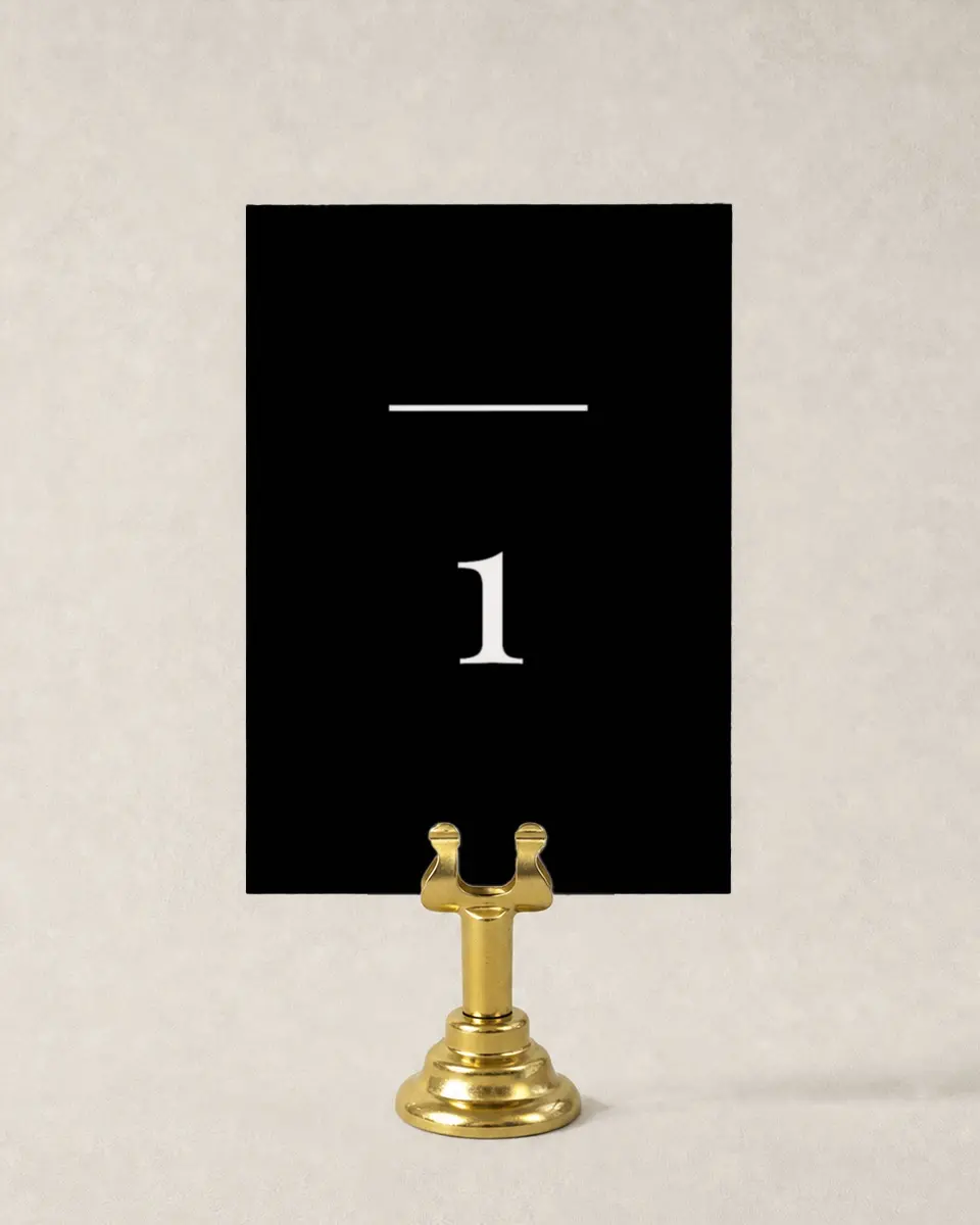 This is a 3½" x 5" Wedding Table Number called Pure Devotion printed in full color