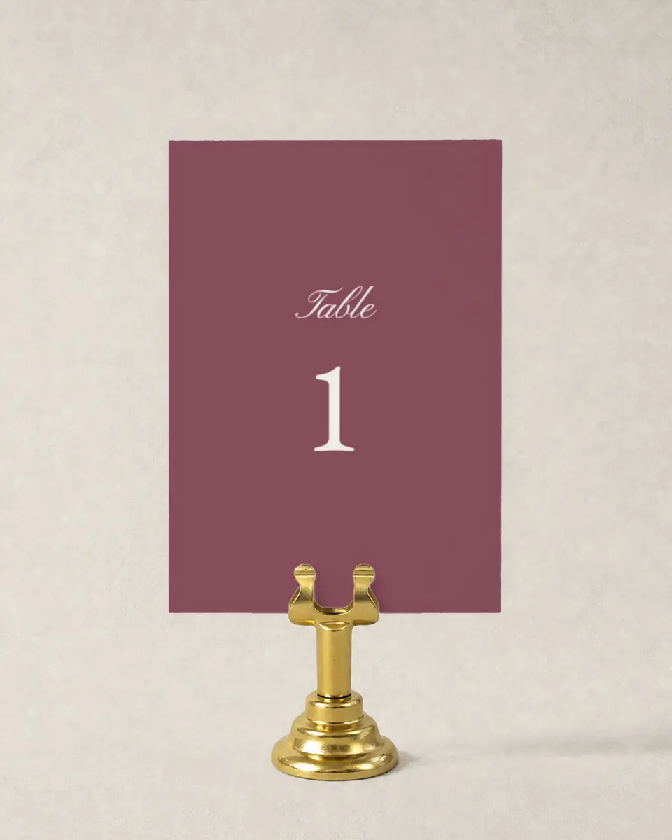 This is a 3½" x 5" Wedding Table Number called Quietly Quaint printed in full color