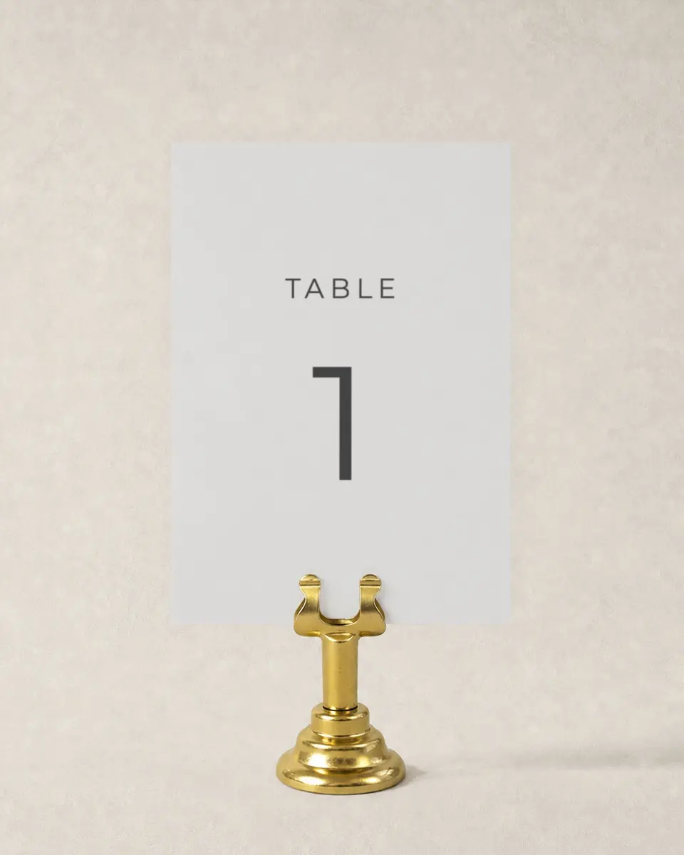 This is a 3½" x 5" Wedding Table Number called Initial Hush printed in full color