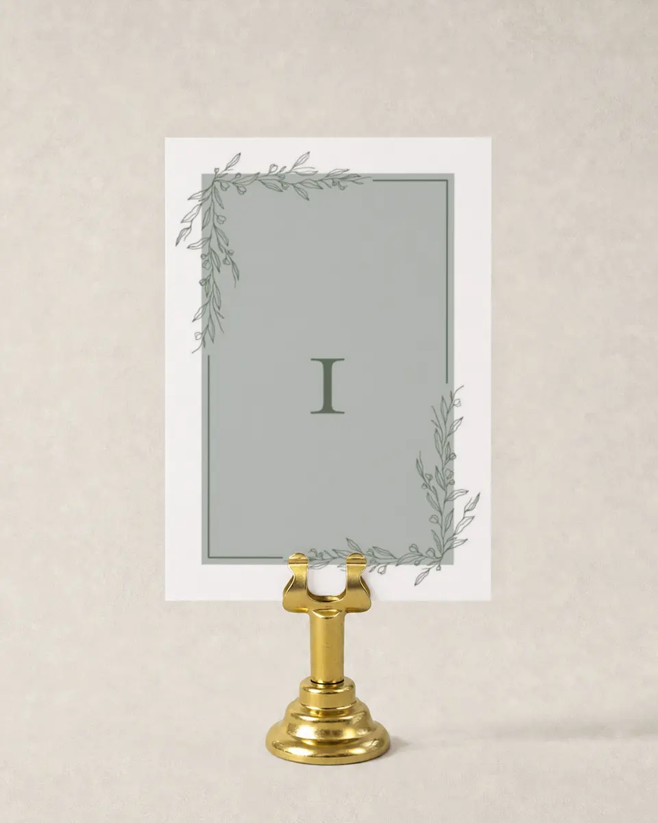 This is a 3½" x 5" Wedding Table Number called Sweet & Neat printed in full color