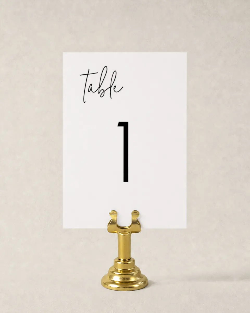 This is a 3½" x 5" Wedding Table Number called Mod Aesthetic printed in full color