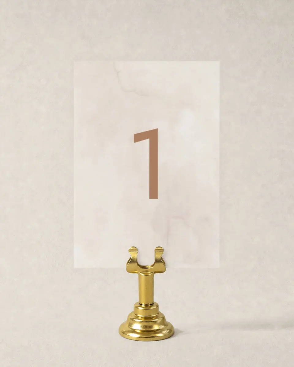 This is a 3½" x 5" Wedding Table Number called Boho Blooms printed in full color