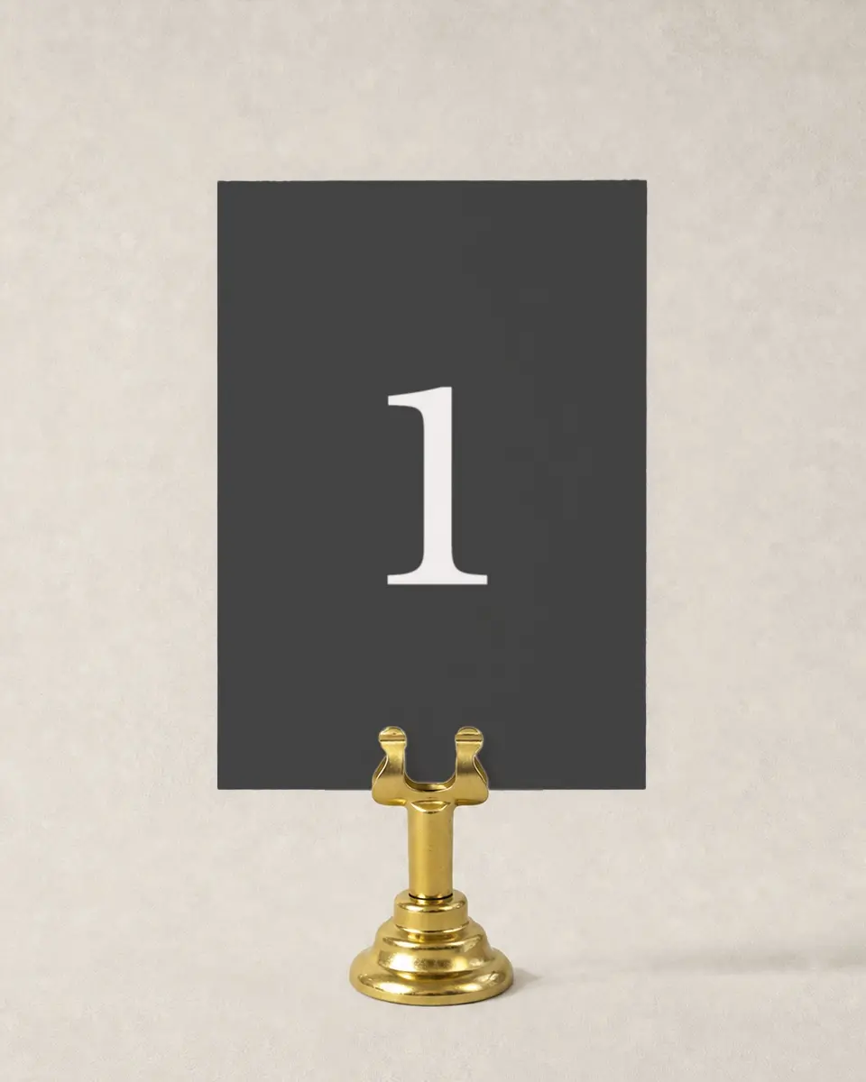 This is a 3½" x 5" Wedding Table Number called Flawless Photo printed in full color