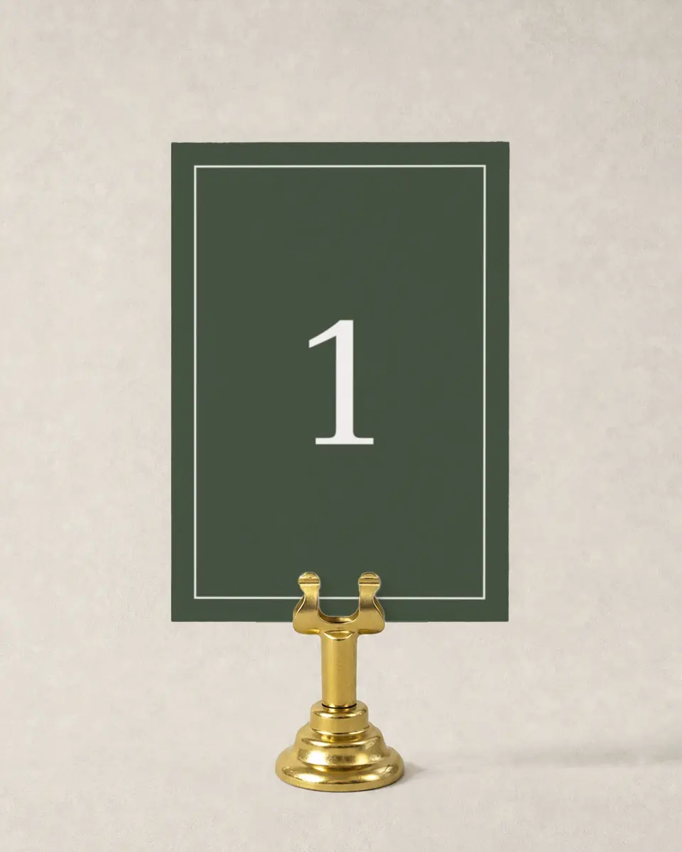 This is a 3½" x 5" Wedding Table Number called Magnificent Margin printed in full color