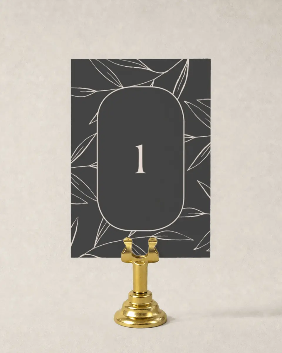 This is a 3½" x 5" Wedding Table Number called Dazzling Moment printed in full color