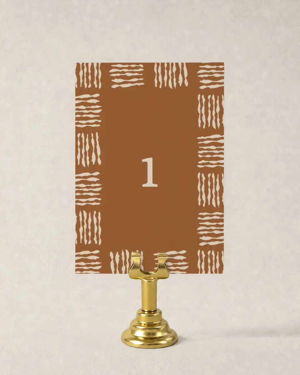 This is a 3½" x 5" Wedding Table Number called Threads of Love printed in full color