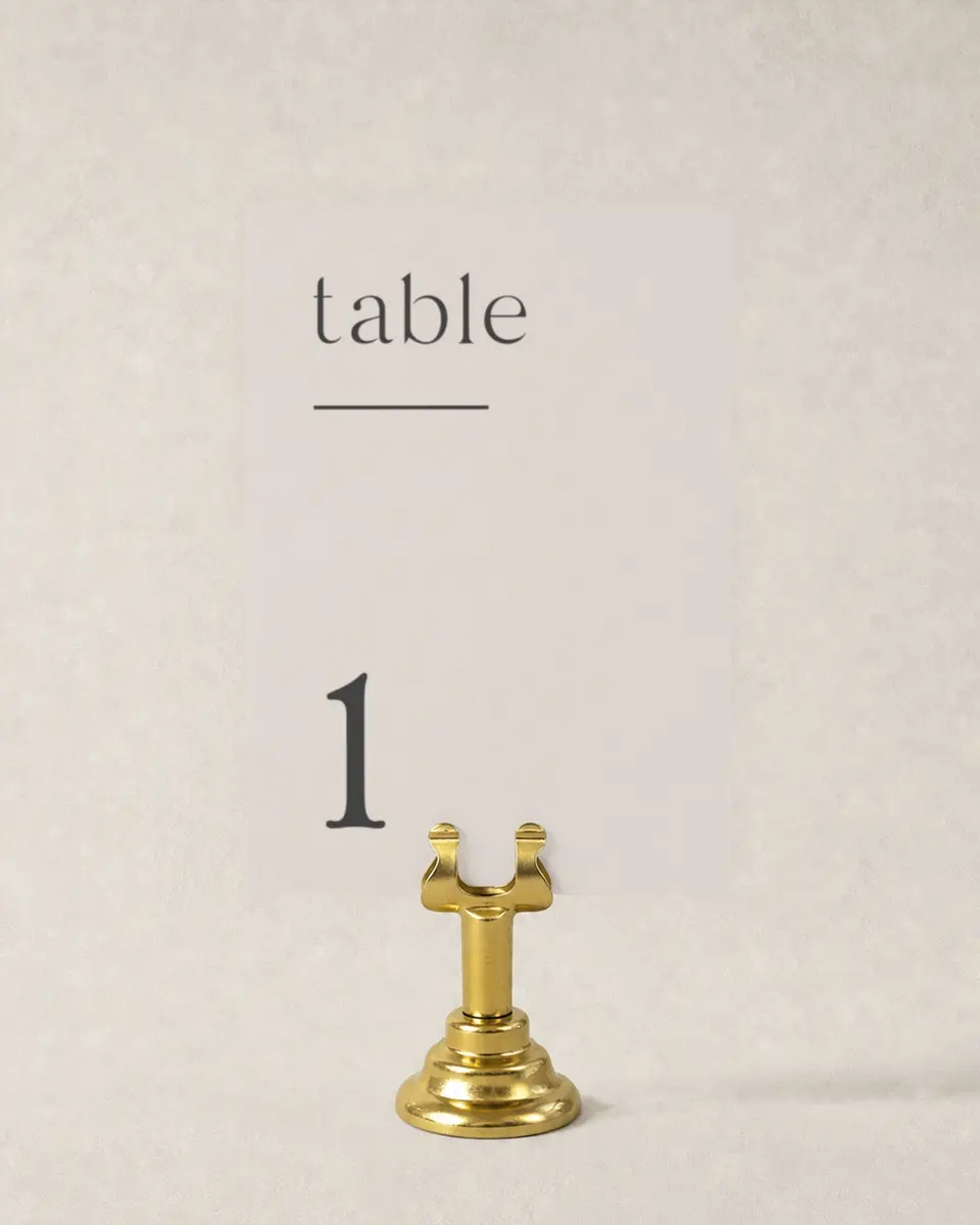 This is a 3½" x 5" Wedding Table Number called Simple Gathering printed in full color
