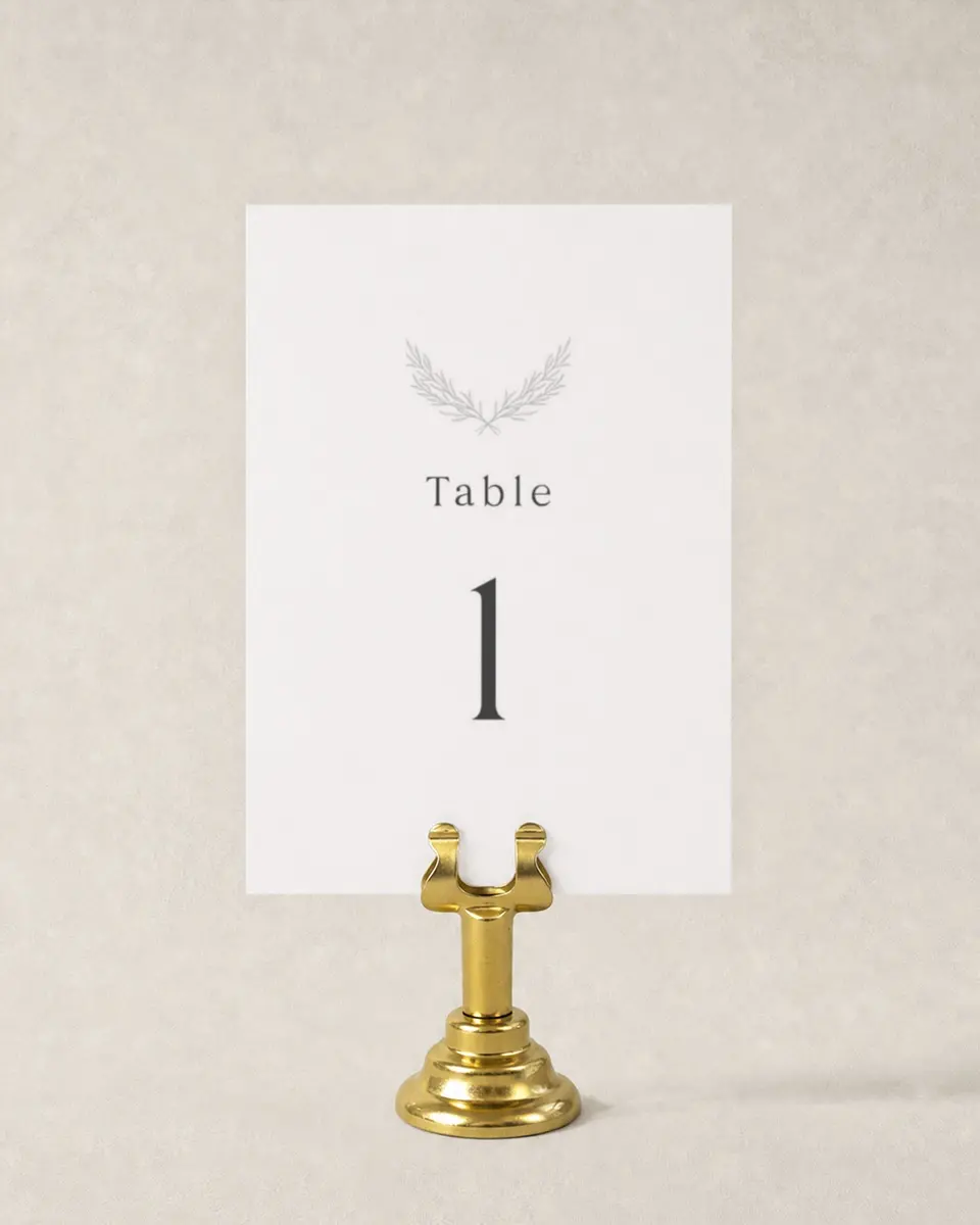 This is a 3½" x 5" Wedding Table Number called Soft Sprig printed in full color