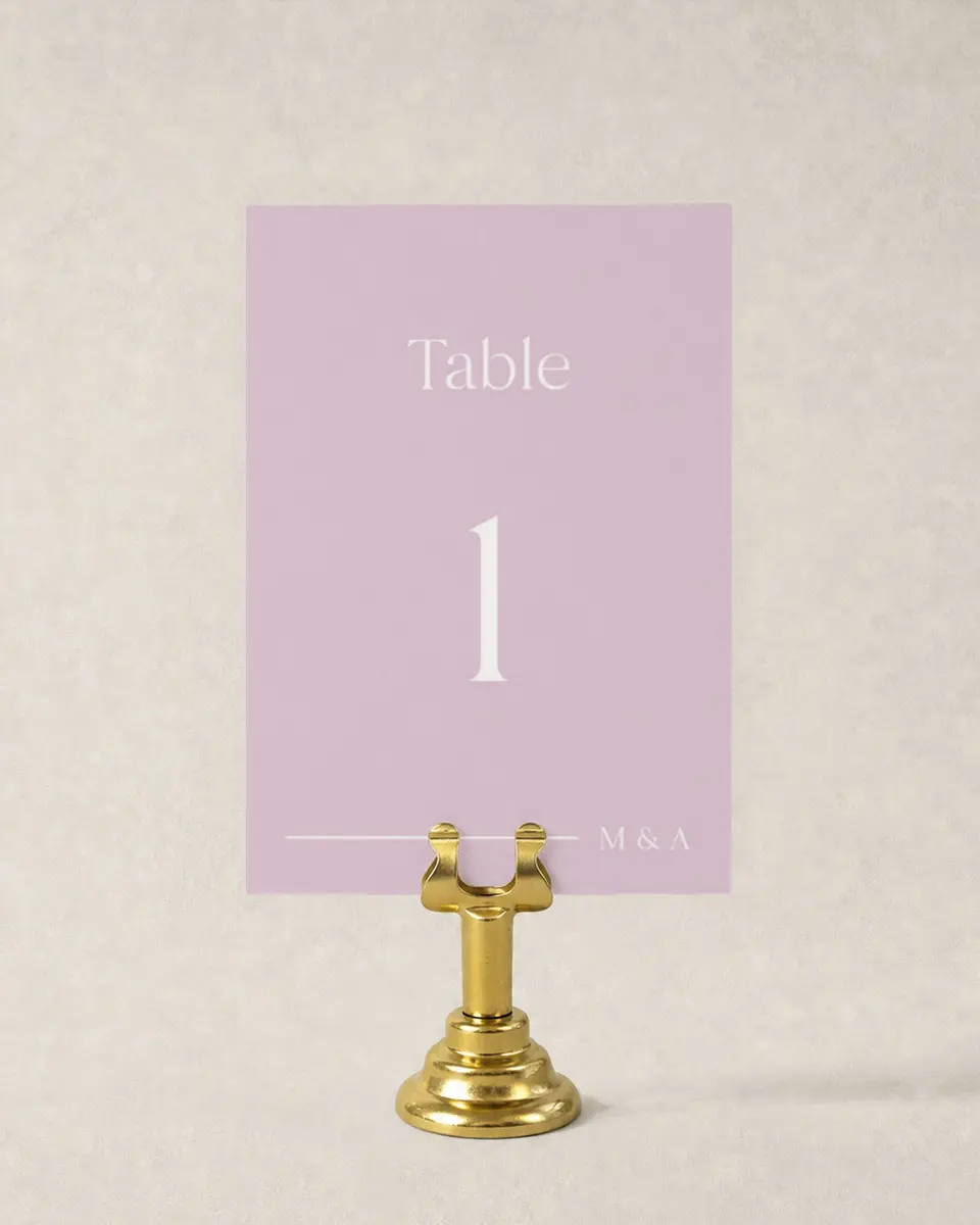 This is a 3½" x 5" Wedding Table Number called The Morgan printed in full color