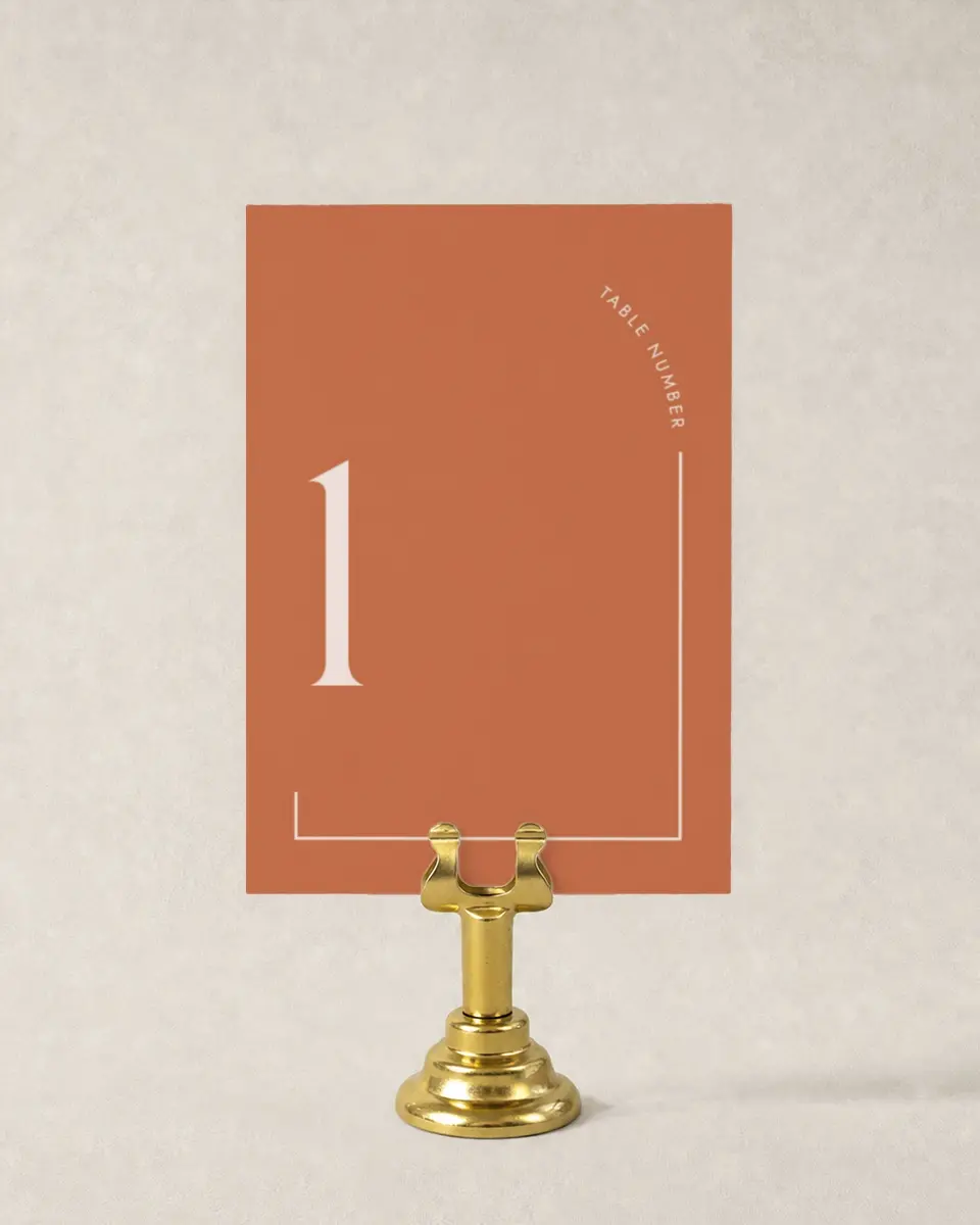 This is a 3½" x 5" Wedding Table Number called The Jaylin printed in full color