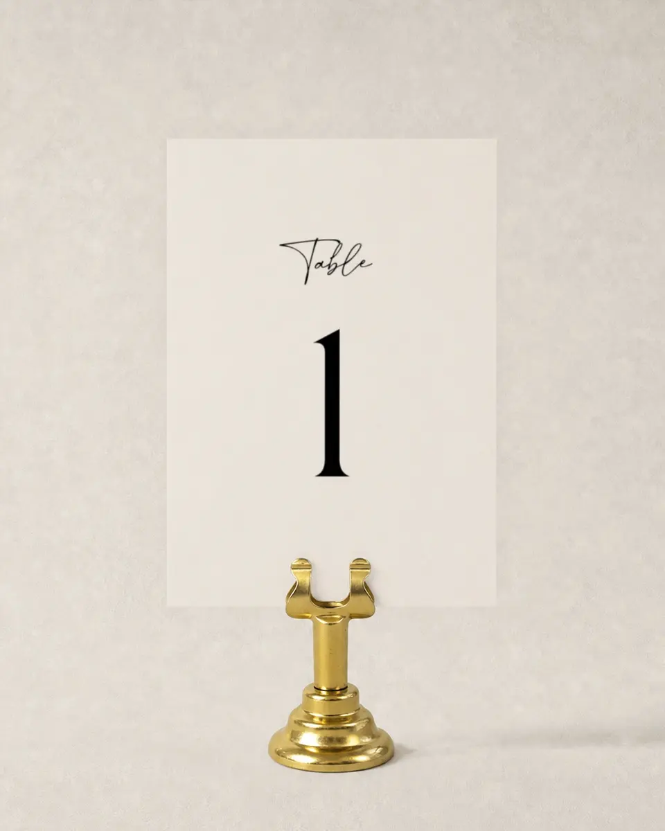 This is a 3½" x 5" Wedding Table Number called Noble Names printed in full color