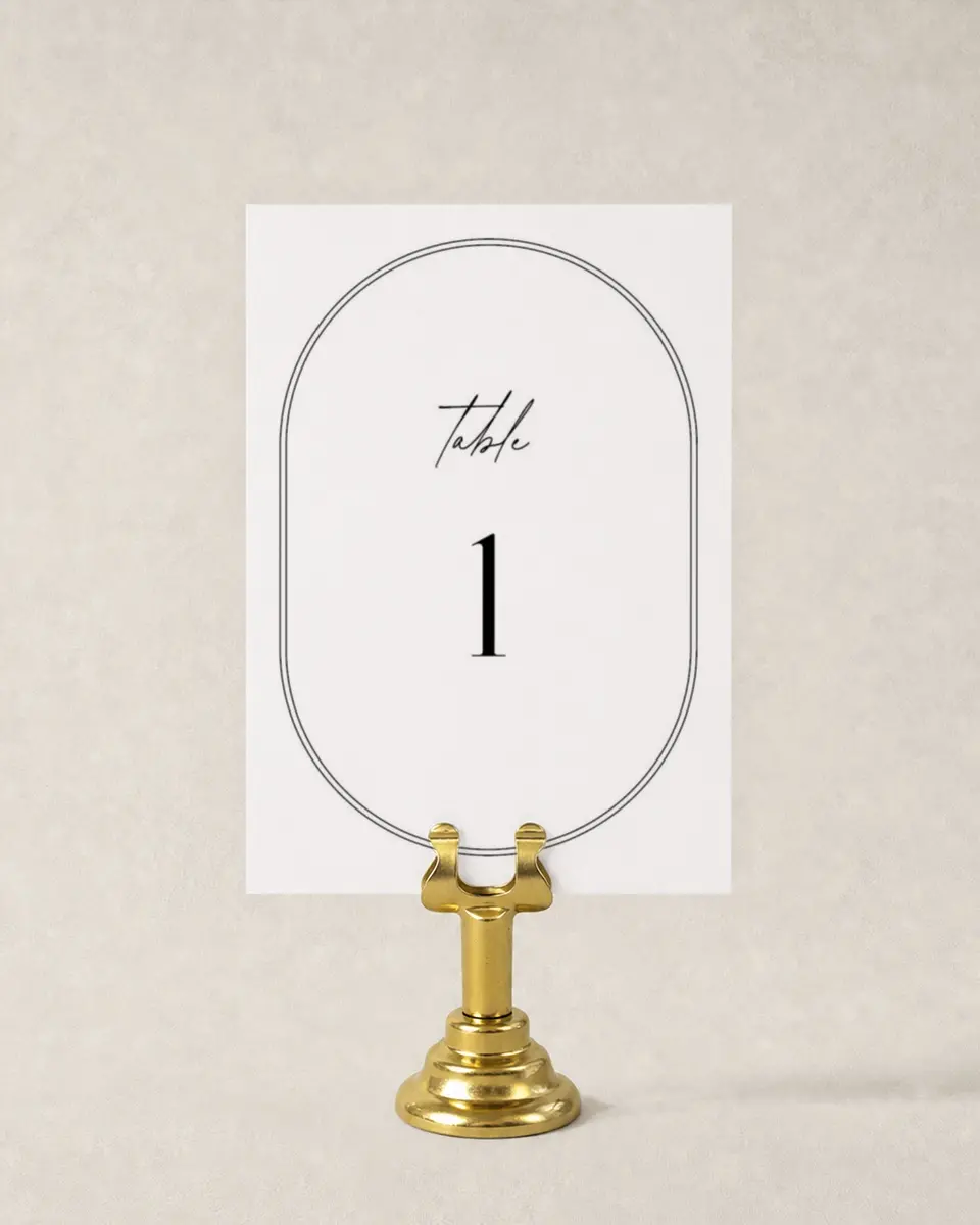 This is a 3½" x 5" Wedding Table Number called Dramatic Date printed in full color
