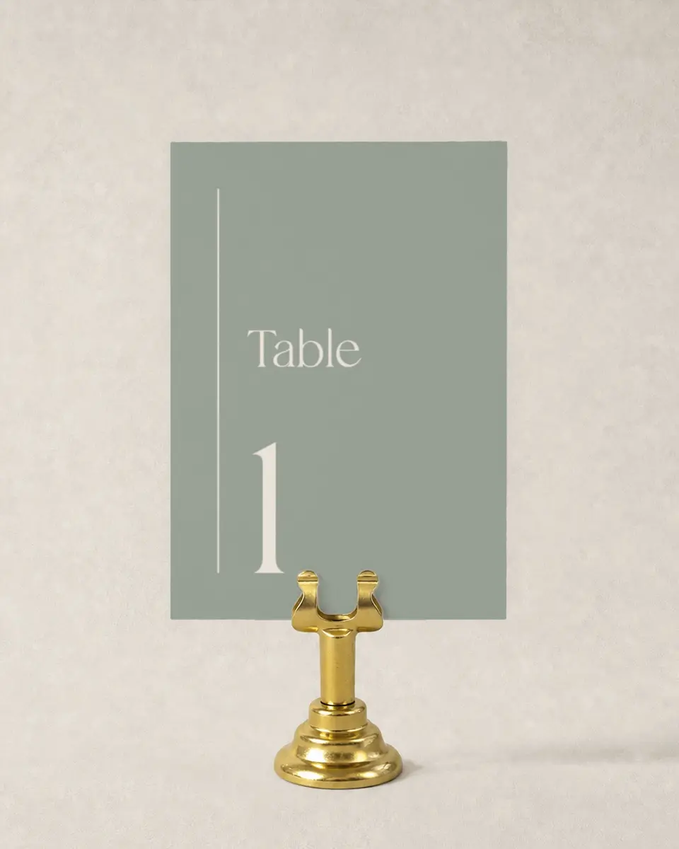 This is a 3½" x 5" Wedding Table Number called Elegant Lines printed in full color
