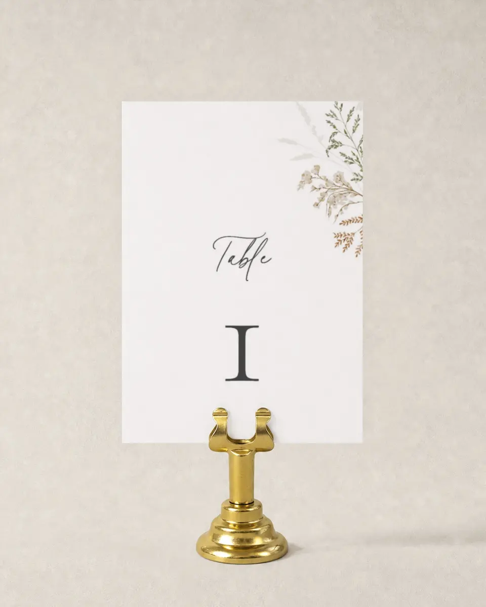 This is a 3½" x 5" Wedding Table Number called Wild Devotion printed in full color