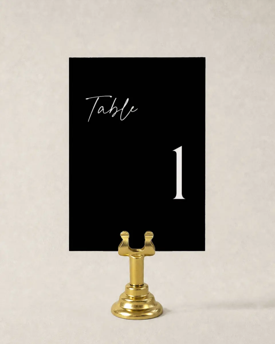 This is a 3½" x 5" Wedding Table Number called The Lauren printed in full color