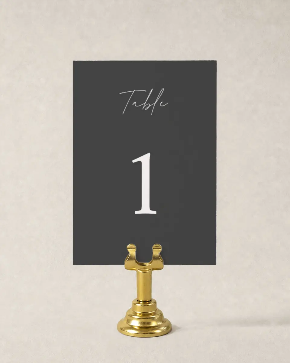 This is a 3½" x 5" Wedding Table Number called The Madelyn printed in full color
