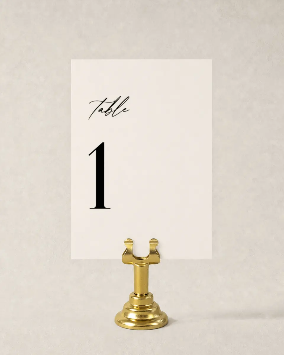 This is a 3½" x 5" Wedding Table Number called The Nicole printed in full color