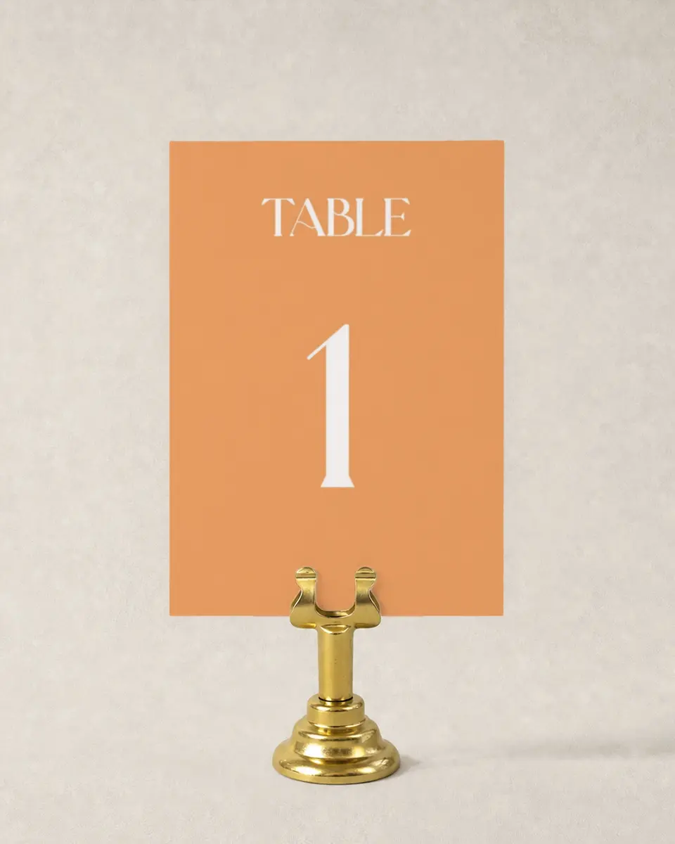 This is a 3½" x 5" Wedding Table Number called The Leah printed in full color