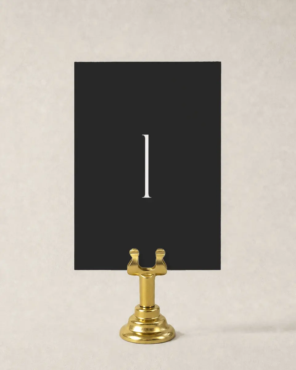 This is a 3½" x 5" Wedding Table Number called The Caroline printed in full color