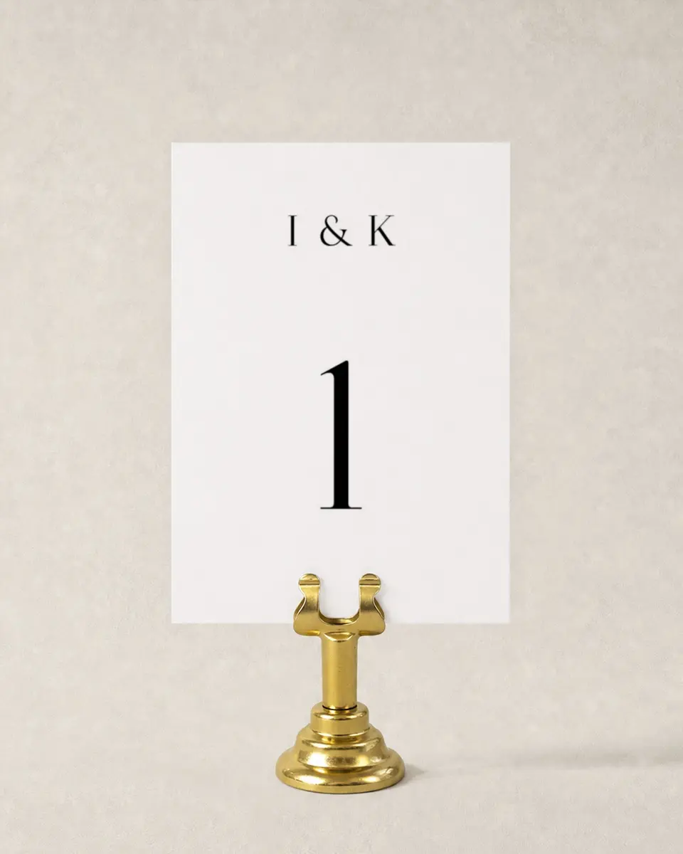 This is a 3½" x 5" Wedding Table Number called The Isabella printed in full color