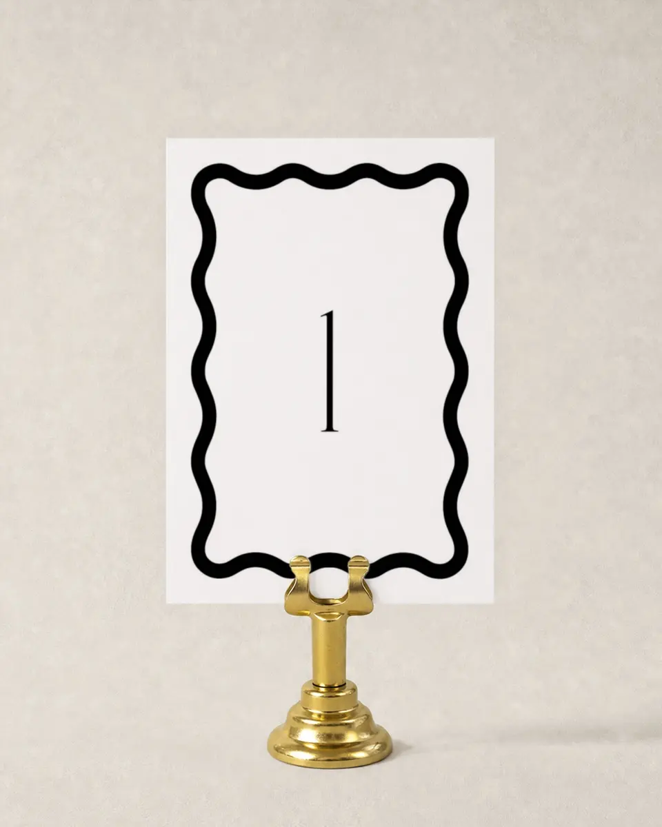 This is a 3½" x 5" Wedding Table Number called The Amber printed in full color