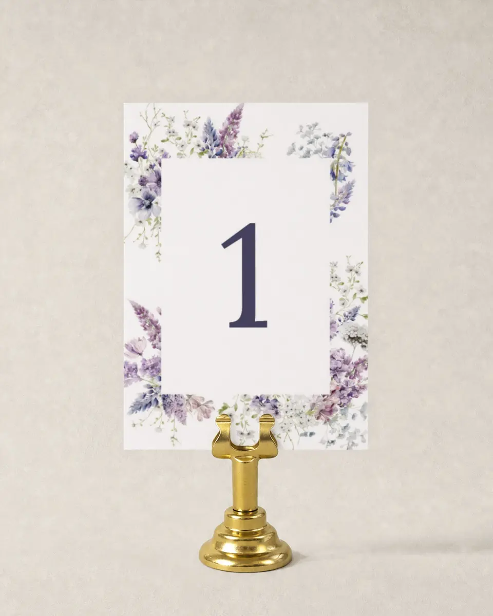 This is a 3½" x 5" Wedding Table Number called Euphoric Frame printed in full color