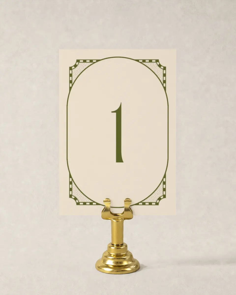 This is a 3½" x 5" Wedding Table Number called Desert Funk printed in full color