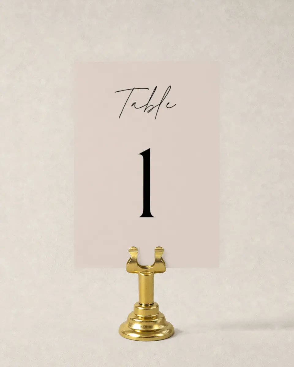 This is a 3½" x 5" Wedding Table Number called The Samantha printed in full color