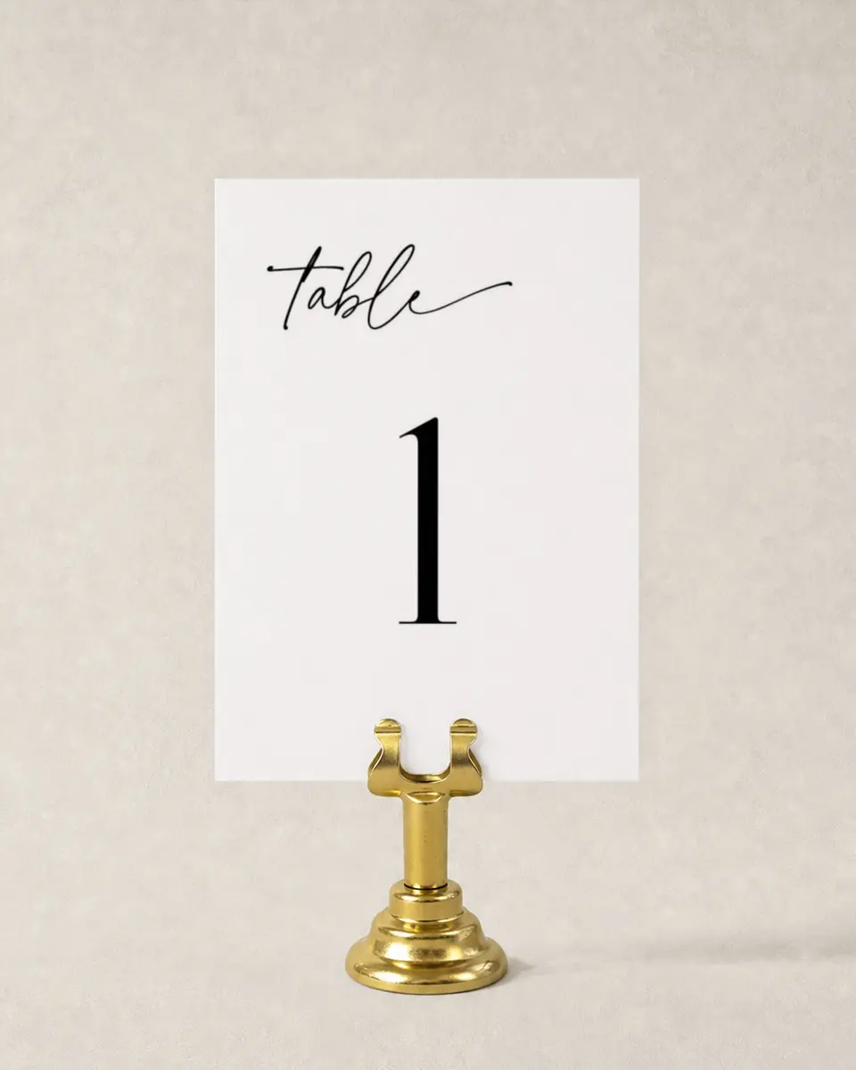 This is a 3½" x 5" Wedding Table Number called Picturesque printed in full color