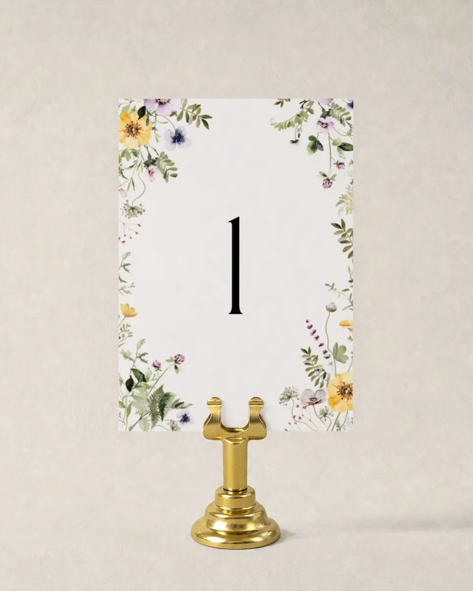 This is a 3½" x 5" Wedding Table Number called The Ruby printed in full color