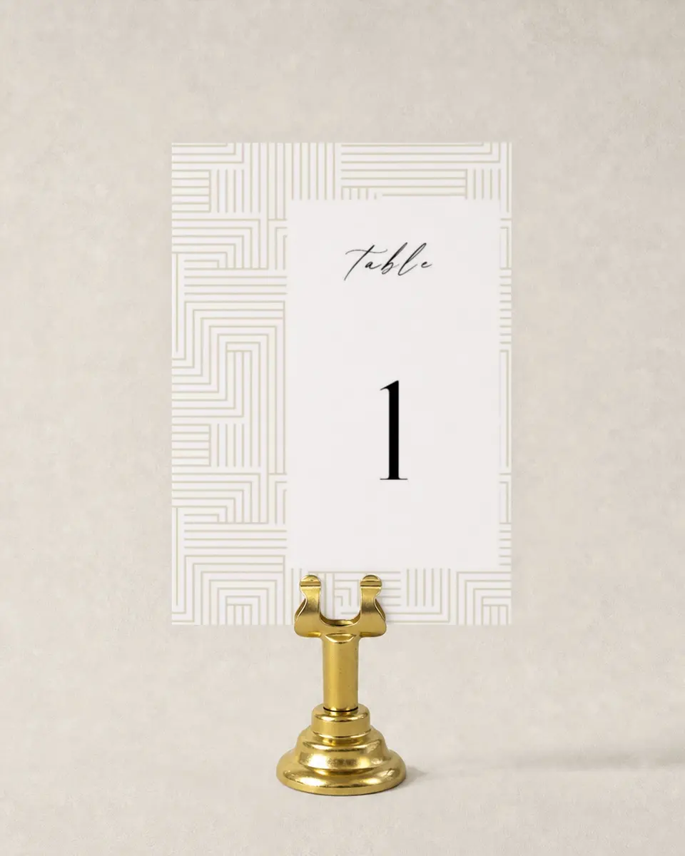 This is a 3½" x 5" Wedding Table Number called Love Maze printed in full color