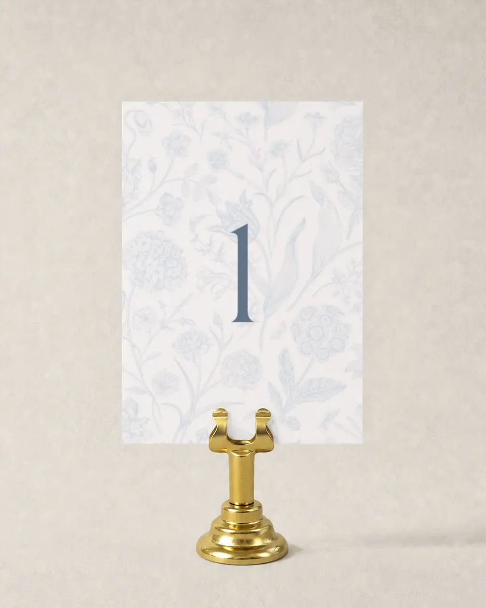 This is a 3½" x 5" Wedding Table Number called The Gabriella printed in full color
