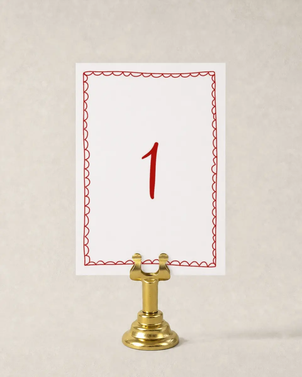 This is a 3½" x 5" Wedding Table Number called Love Birds printed in full color