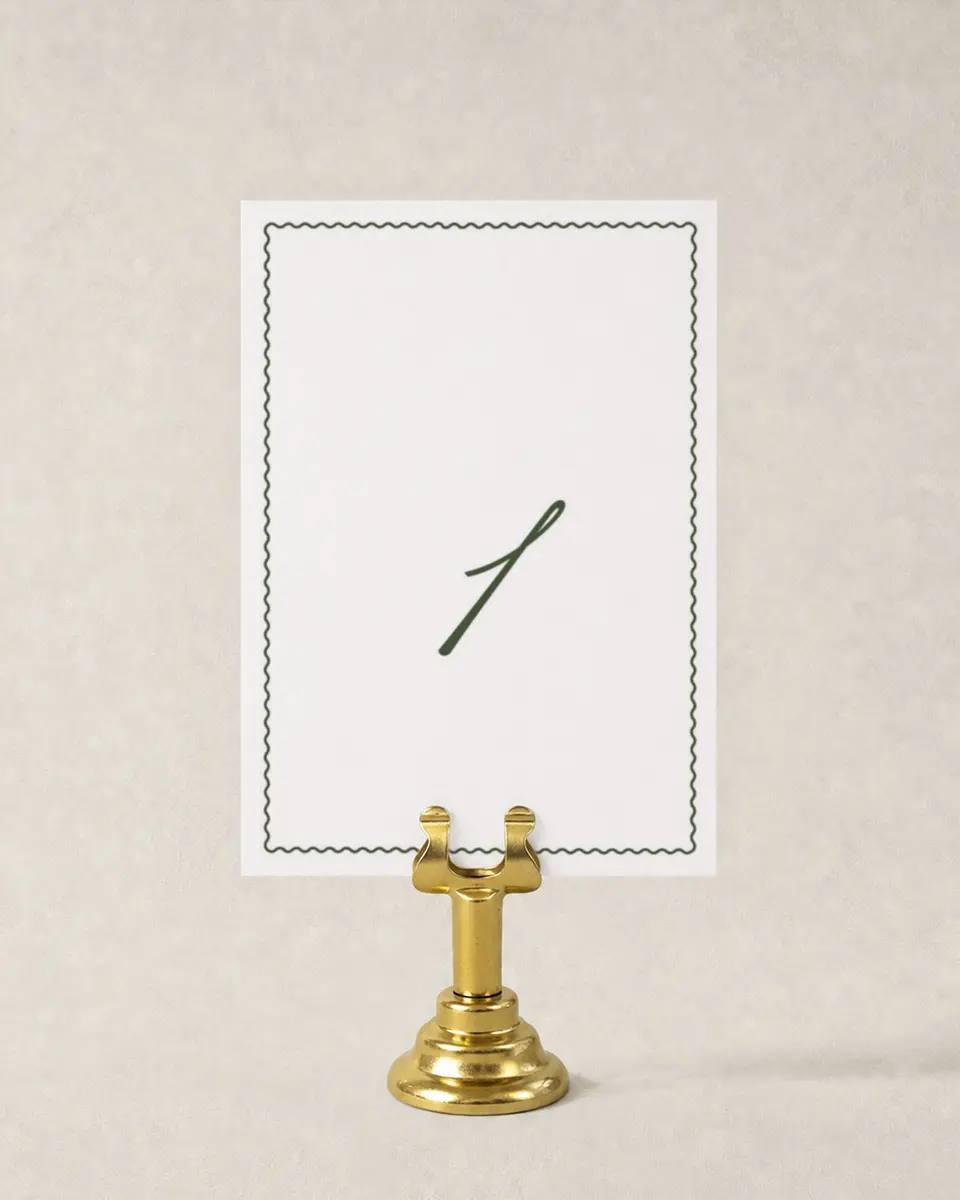 This is a 3½" x 5" Wedding Table Number called Aloha Amore printed in full color