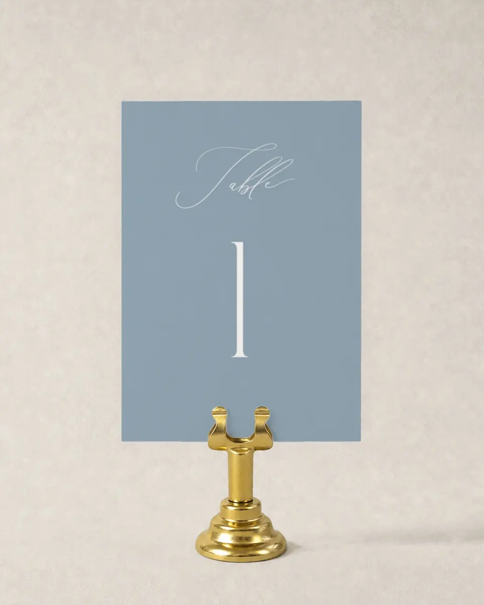 This is a 3½" x 5" Wedding Table Number called The Victoria printed in full color