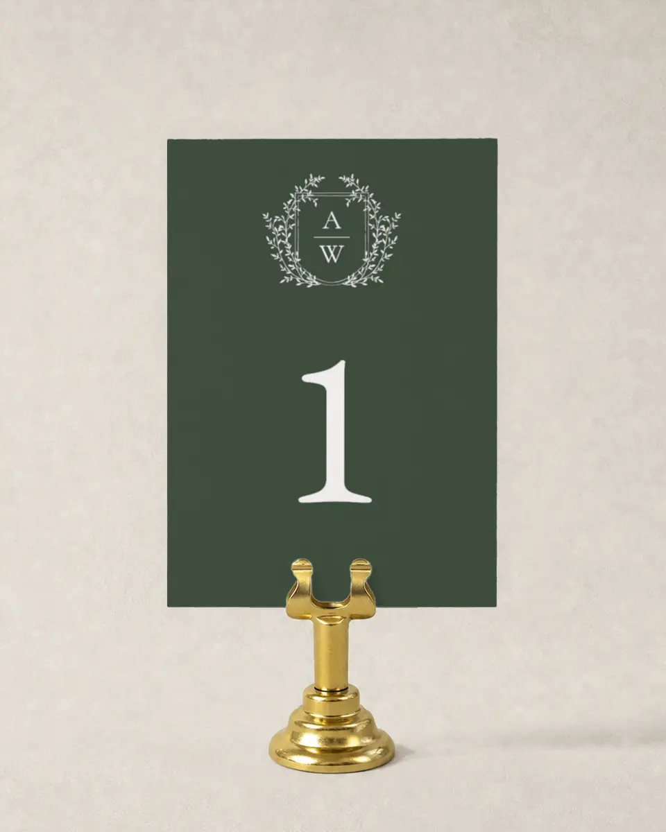 This is a 3½" x 5" Wedding Table Number called The Adaline printed in full color