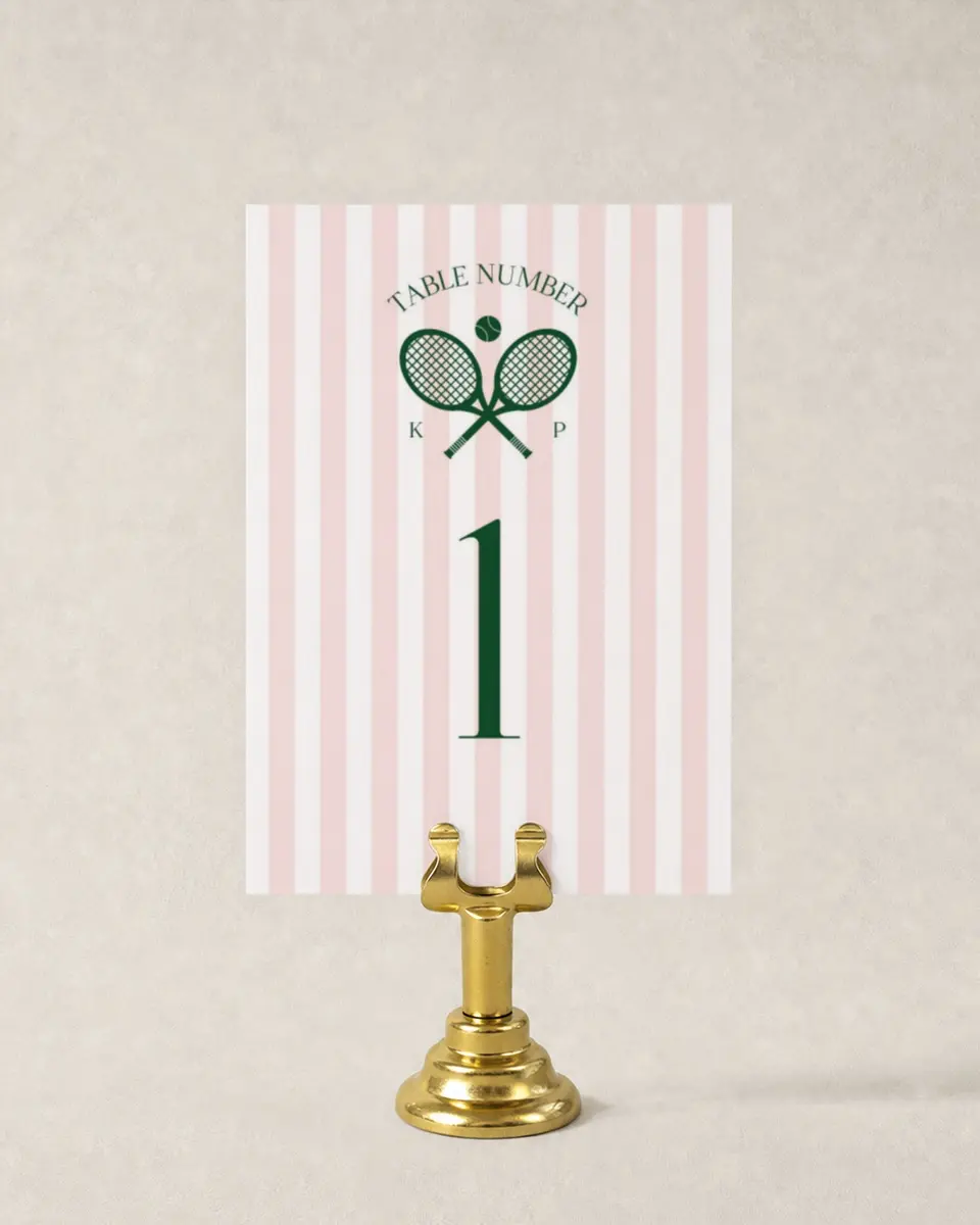 This is a 3½" x 5" Wedding Table Number called A Perfect Match printed in full color