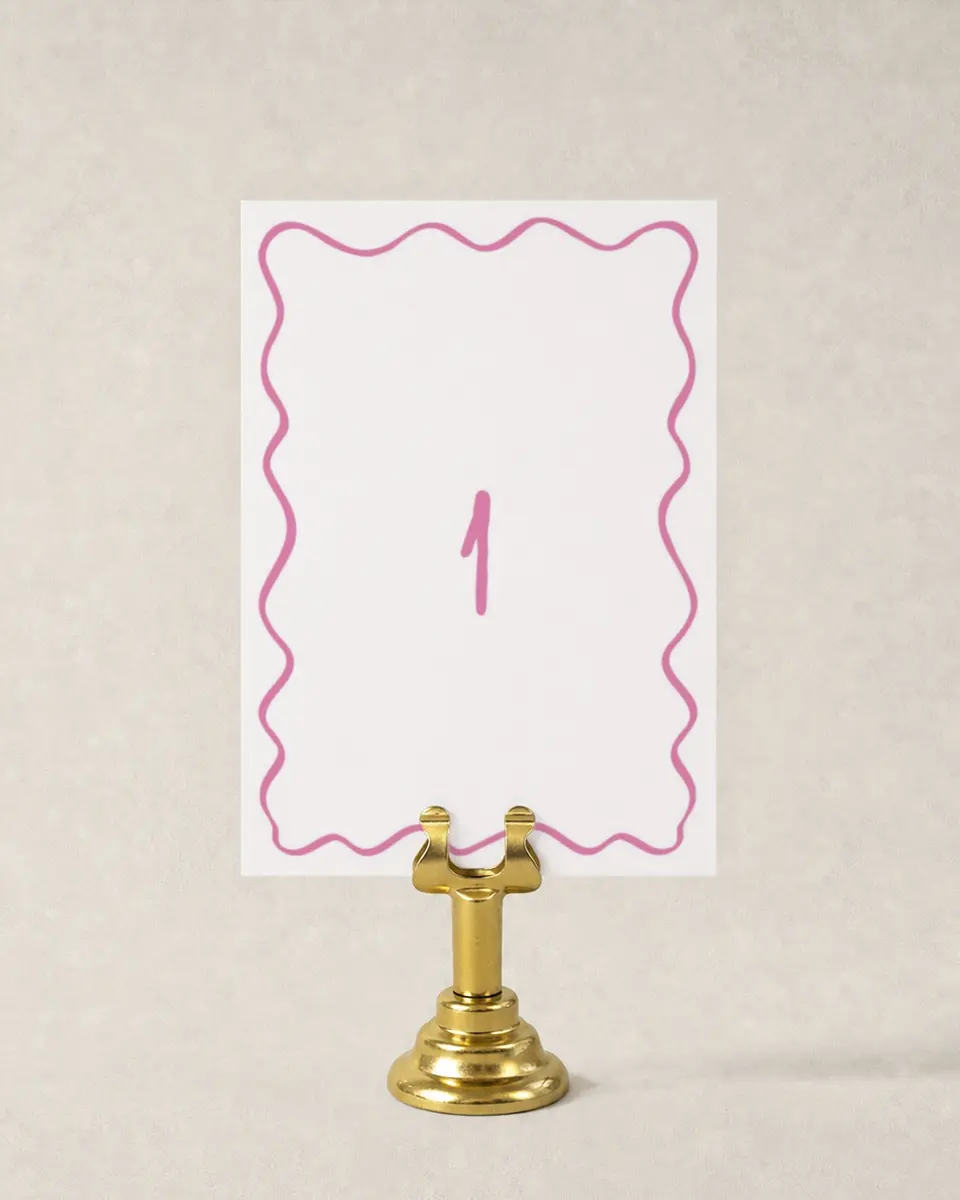 This is a 3½" x 5" Wedding Table Number called Swan Love printed in full color