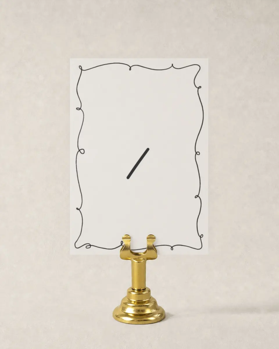 This is a 3½" x 5" Wedding Table Number called Locket of Love printed in full color